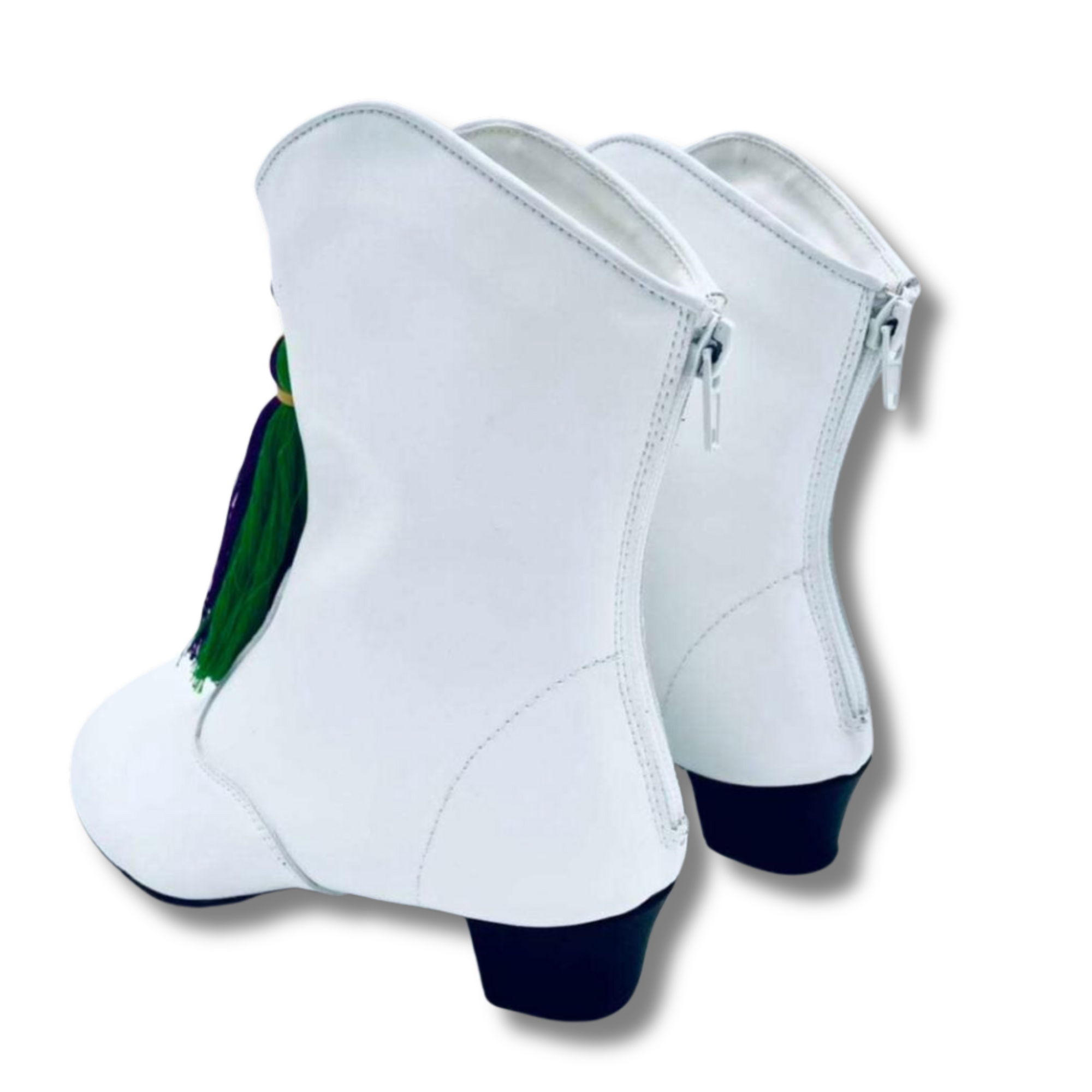 Majorette Boots with Mardi Gras Tassels: Kids & Adults