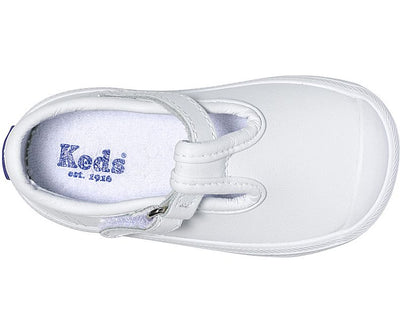 Champion T-Strap - White Leather by Keds - Ponseti's Shoes