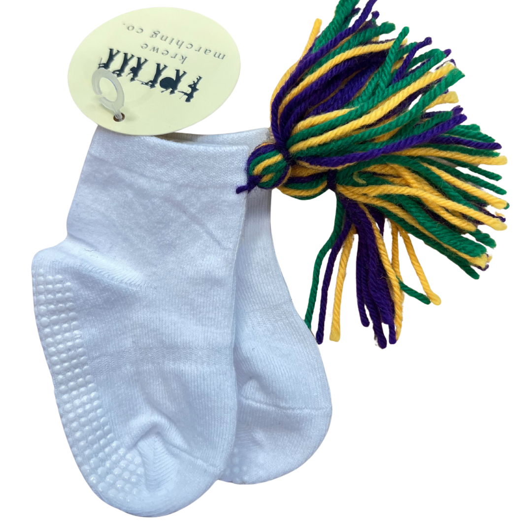 Infant Mardi Gras Tassel Socks (0–12 Months)