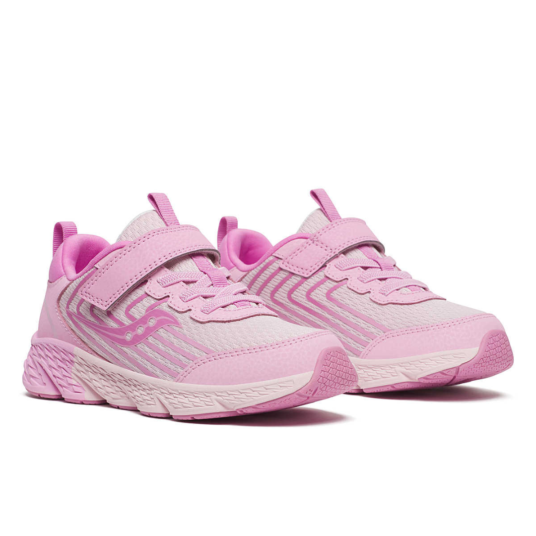 Stride Rite Wind 3.0 AC big kid sneaker in pink with cushioned midsole and hook-and-loop strap