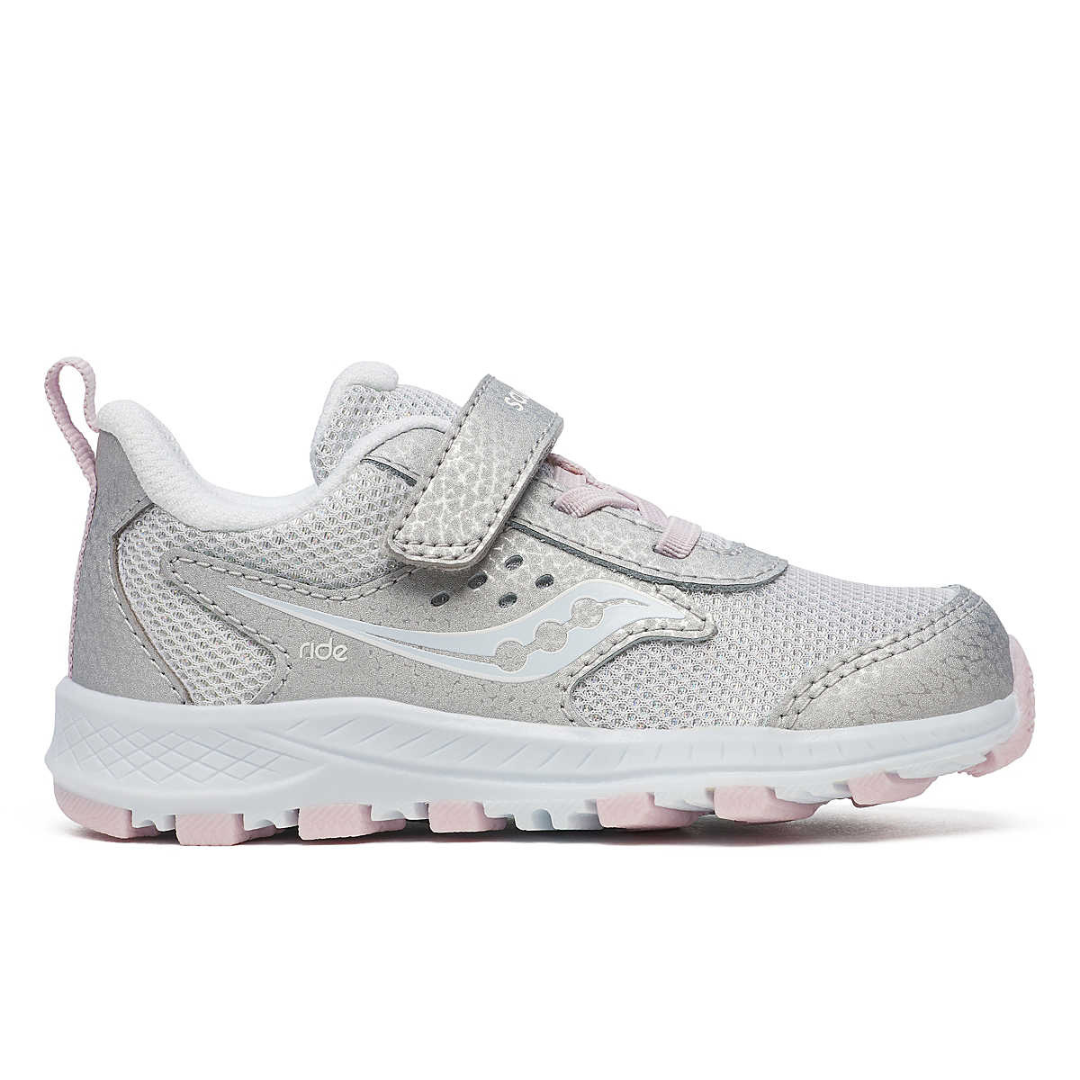Saucony Ride JR – Silver/Pink (Little Kid)