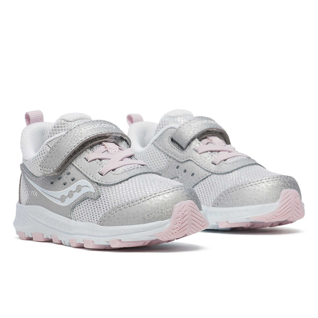 Saucony Ride JR – Silver/Pink (Little Kid)