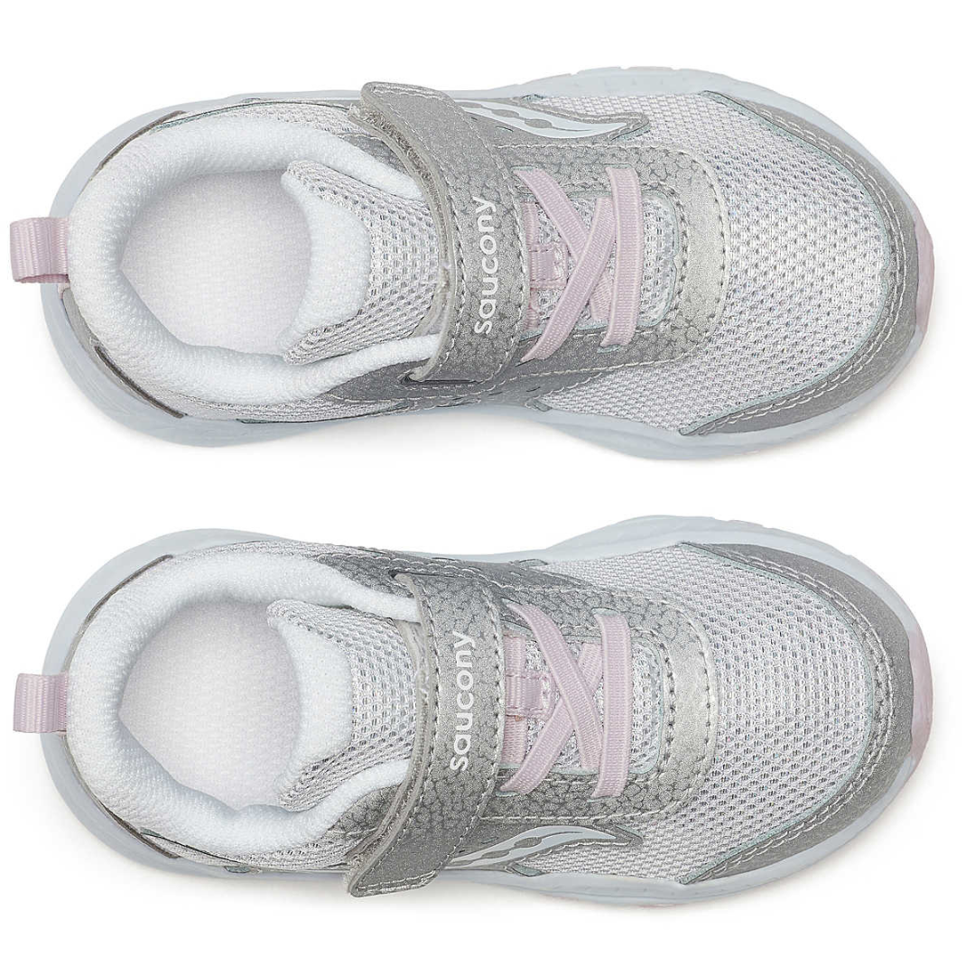 Saucony Ride JR – Silver/Pink (Little Kid)