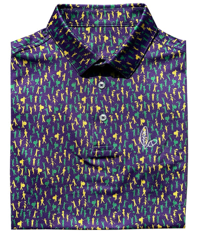 Alon Carnival Boys' Performance Polo in purple - Front View