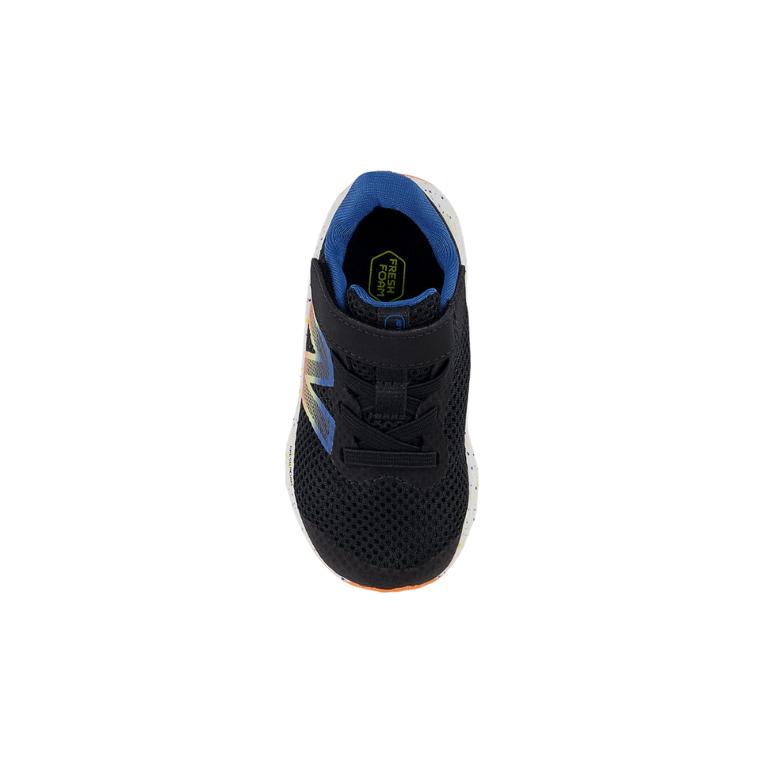 Fresh Foam Arishi v4 – Black with Orange and Blue (Toddler)
