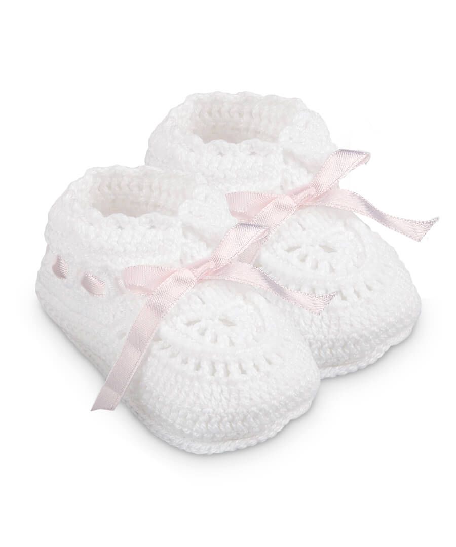 Jefferies Hand Crochet Ribbon Booties