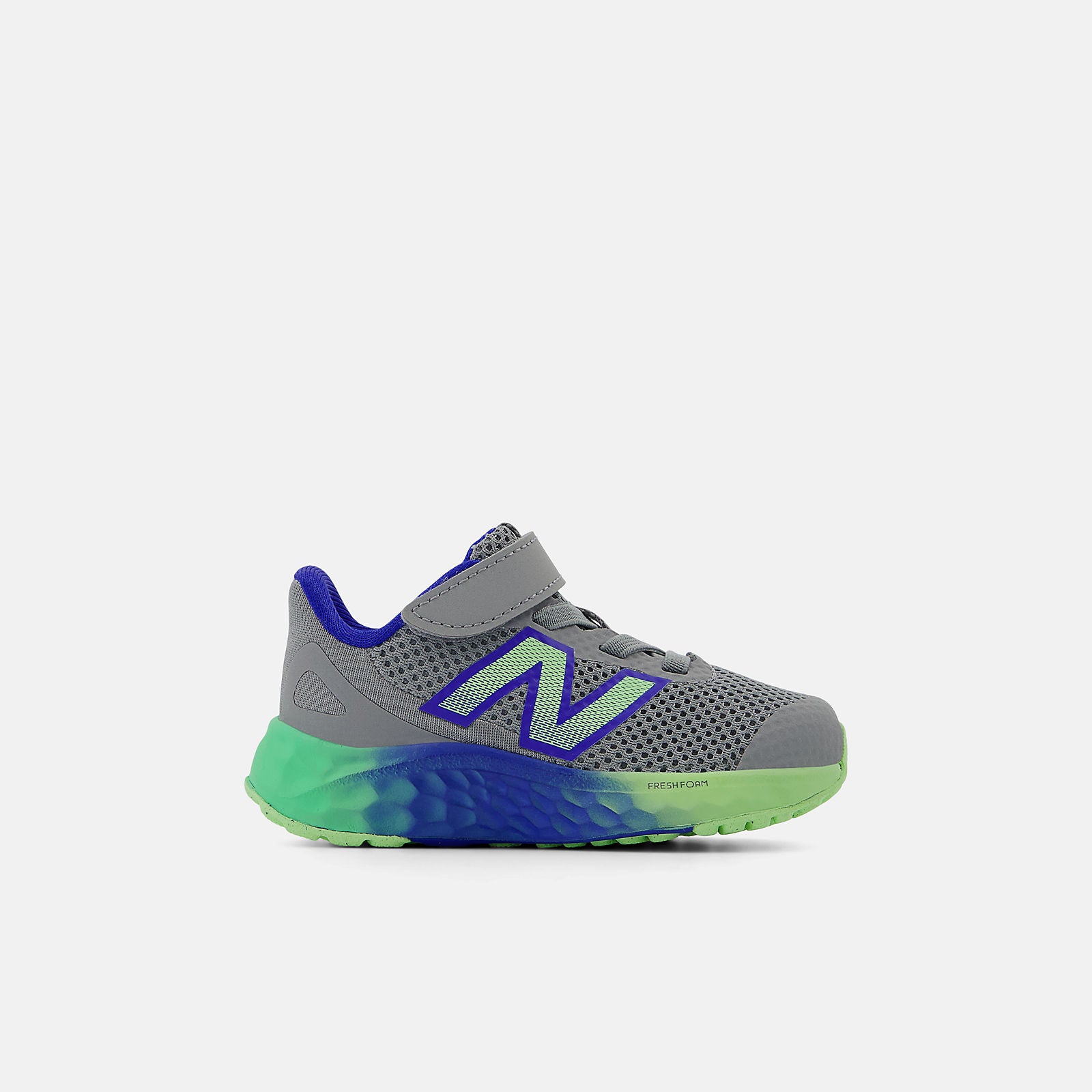 New Balance Fresh Foam Arishi v4 Kids Running Shoes – Grey/Blue (Bungee Lace)