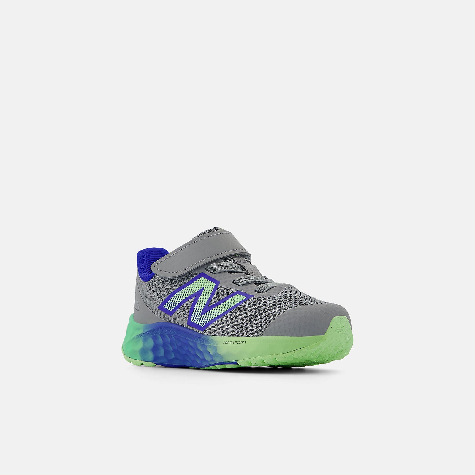 New Balance Fresh Foam Arishi v4 Kids Running Shoes – Grey/Blue (Bungee Lace)