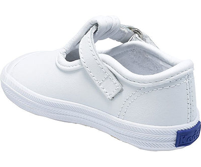 Champion T-Strap - White Leather by Keds - Ponseti's Shoes