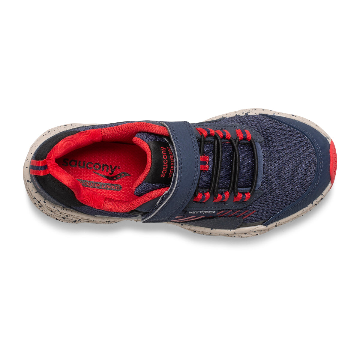 Saucony (Boys) Wind Shield A/C Jr. Velcro Sneaker- Navy/Red
